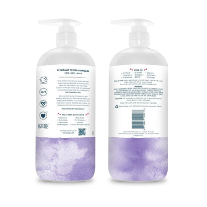 Kirk's 3-in-1 Head to Toe Nourishing Liquid Cleanser - Lavender & Vanilla, 32 Fl Oz - Premium Coconut Oil & Aloe Vera - Non GMO & Vegan for Men, Women & Children Avelisse