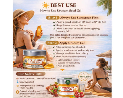 Nativilis Amazonian Urucum Seed Gel - Natural Tan Enhancer with UV Protection, After Sun Glow & Copaiba Benefits (3.38 oz)