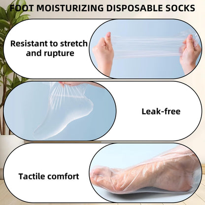 200 Pcs Disposable Foot Covers for Feet with 240 Snug Closure - Moisturizing Socks, Plastic Foot Covers, Paraffin Wax Bath Liners, Foot Care Hot Wax Therapy Avelisse