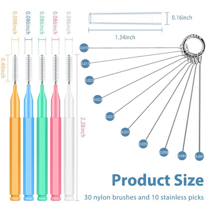 Lumkew 40 Pcs Shower Head Cleaner Picks – Nozzle Unclogger Tool with Storage Box for Small Holes