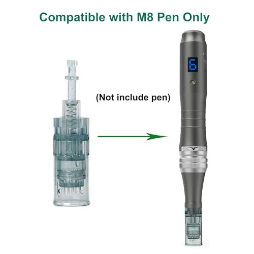 Microneedling Pen Cartridges for Dr Pen Microneedle Machine M8 - 10 Pack, 16 Pin (Green) Avelisse