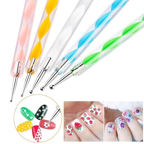 FULINJOY 21-Piece Nail Art Brushes Set with Resin Palette & Dotting Pens – Professional Nail Drawing Tools - görsel 9