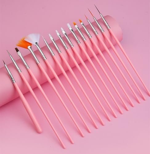 FULINJOY 20-Piece Nail Art Design Tools Set: 15 Painting Brushes + 5 Double-End Dotting Tools for Professional-Quality Manicures - görsel 6