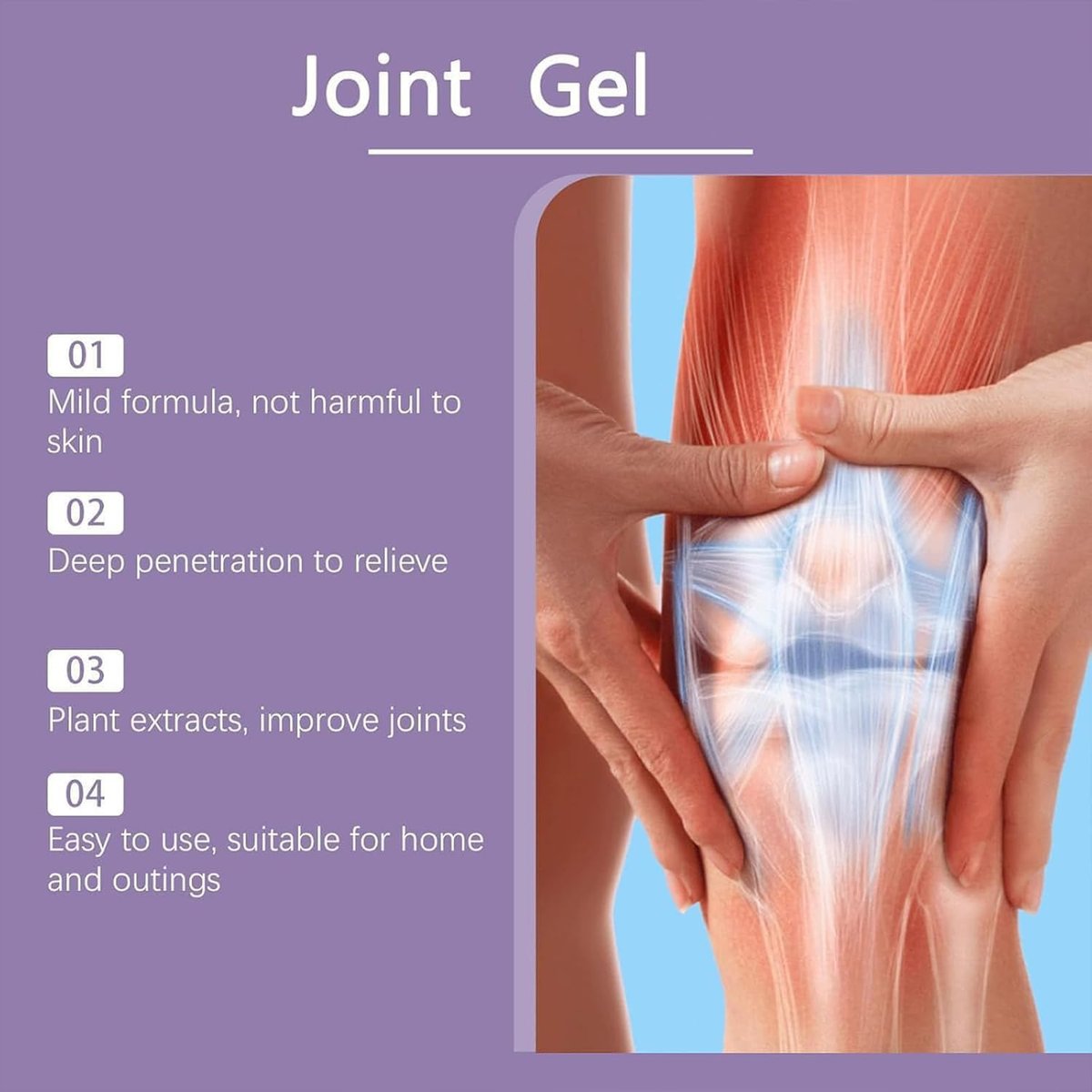 2-Pack Joint Gel Purple – Soothing Massage Cream for Knees, Hands, Lumbar, Neck, and Shoulders Avelisse