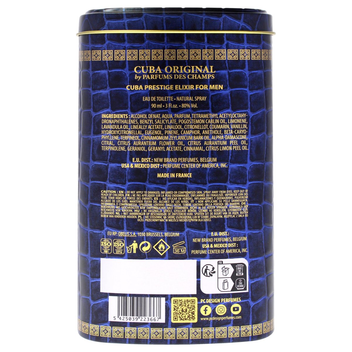 Cuba Prestige Elixir for Men - 3 oz Eau de Toilette Spray, Blue - görsel 7