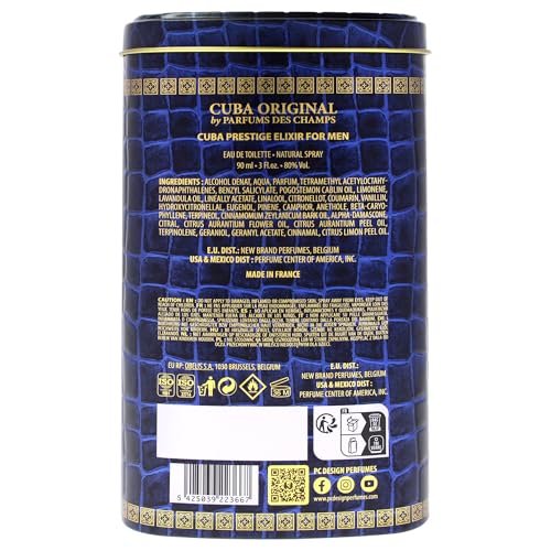 Cuba Prestige Elixir for Men - 3 oz Eau de Toilette Spray, Blue - görsel 8