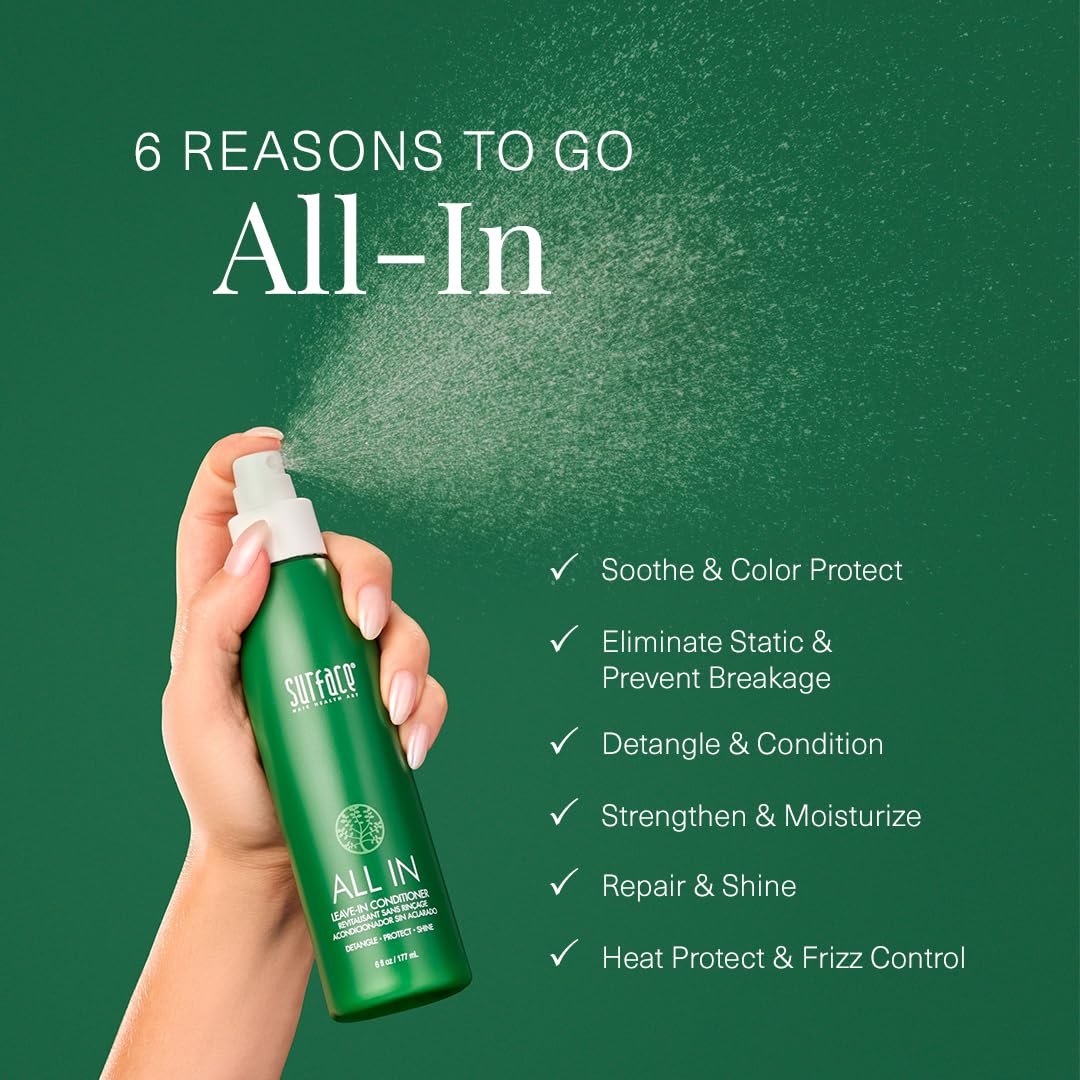 SURFACE Hair ALL IN Leave In Conditioner – Detangles, Controls Frizz & Strengthens for All Hair Types – 6 fl oz Avelisse
