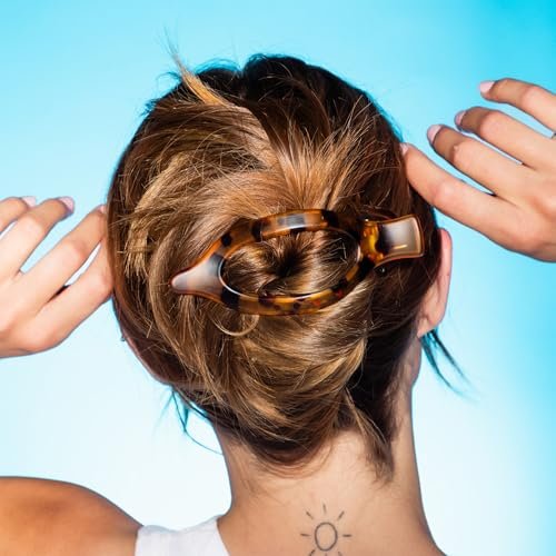 Gimme Beauty Lay Flat Curved Comfort Clip – Designed for Driving & Headrest – Strong, Break-Resistant Hair Clips for All Hair Types – Aesthetic & Non-Slip – Black & Tortoise (2 Pack) - görsel 10