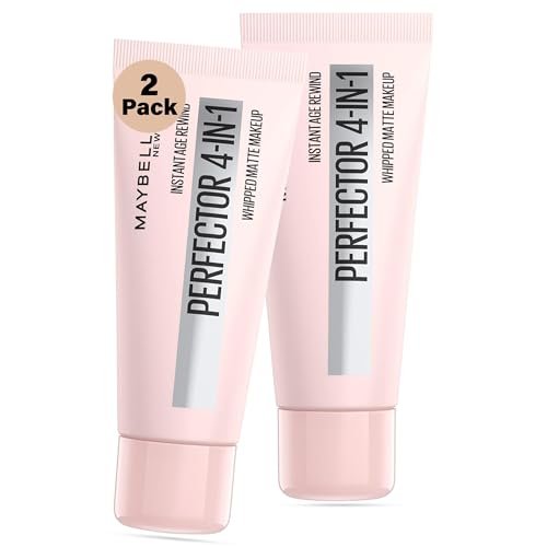 Instant Age Rewind 4-in-1 Matte Perfector: Foundation, Primer, Concealer & Powder – Lightweight Buildable Coverage, Long-Lasting Matte Finish – Shade 01 Light (2 Pack) Avelisse