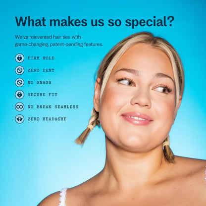 Gimme Beauty No Snag Braid Ends - Seamless Nylon & Spandex Hair Ties for Braids - No-Snag Gentle Hold - Zero-Dent Daily Hair Accessories - 25 Pack, Blonde