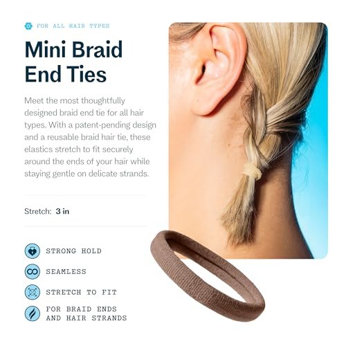 Gimme Beauty No Snag Braid Ends - Seamless Nylon & Spandex Hair Ties for Braids - No-Snag Gentle Hold - Zero-Dent Daily Hair Accessories - 25 Pack, Blonde - görsel 4