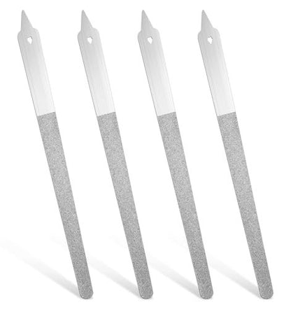 4PCS Diamond Dust Nail File Set – 6 Inch Stainless Steel Professional Nail Files for Salon & Home Use Avelisse