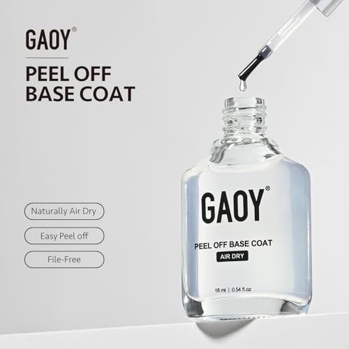 GAOY Air Dry Peel Off Base Coat - 16ml Practice Nail Polish Base, No UV Lamp Needed, Easy Peel Temporary Wear - görsel 10