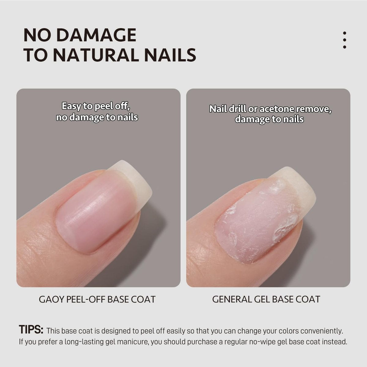 GAOY Air Dry Peel Off Base Coat - 16ml Practice Nail Polish Base, No UV Lamp Needed, Easy Peel Temporary Wear - görsel 7