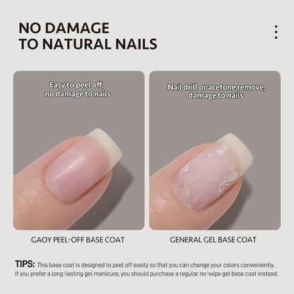 GAOY Air Dry Peel Off Base Coat - 16ml Practice Nail Polish Base, No UV Lamp Needed, Easy Peel Temporary Wear