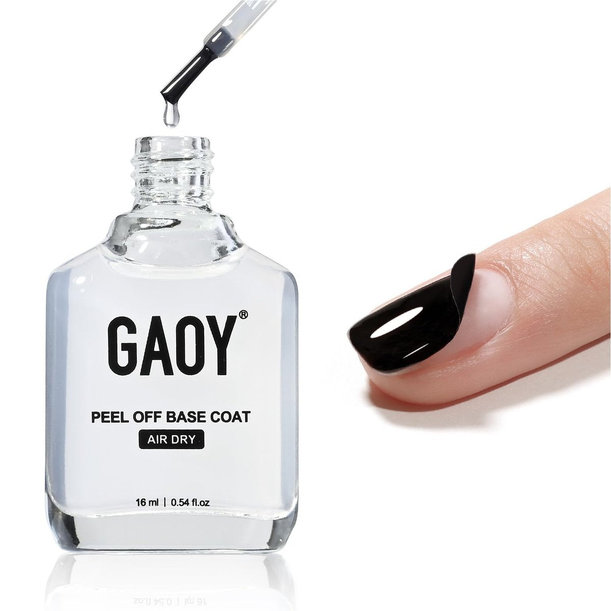 GAOY Air Dry Peel Off Base Coat - 16ml Practice Nail Polish Base, No UV Lamp Needed, Easy Peel Temporary Wear - görsel 1