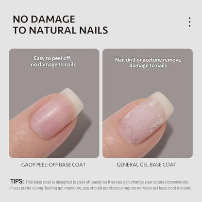 GAOY Air Dry Peel Off Base Coat - 16ml Practice Nail Polish Base, No UV Lamp Needed, Easy Peel Temporary Wear