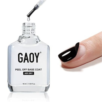 GAOY Air Dry Peel Off Base Coat - 16ml Practice Nail Polish Base, No UV Lamp Needed, Easy Peel Temporary Wear