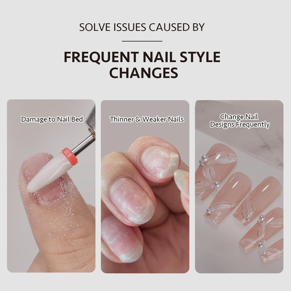 GAOY Air Dry Peel Off Base Coat - 16ml Practice Nail Polish Base, No UV Lamp Needed, Easy Peel Temporary Wear - görsel 5