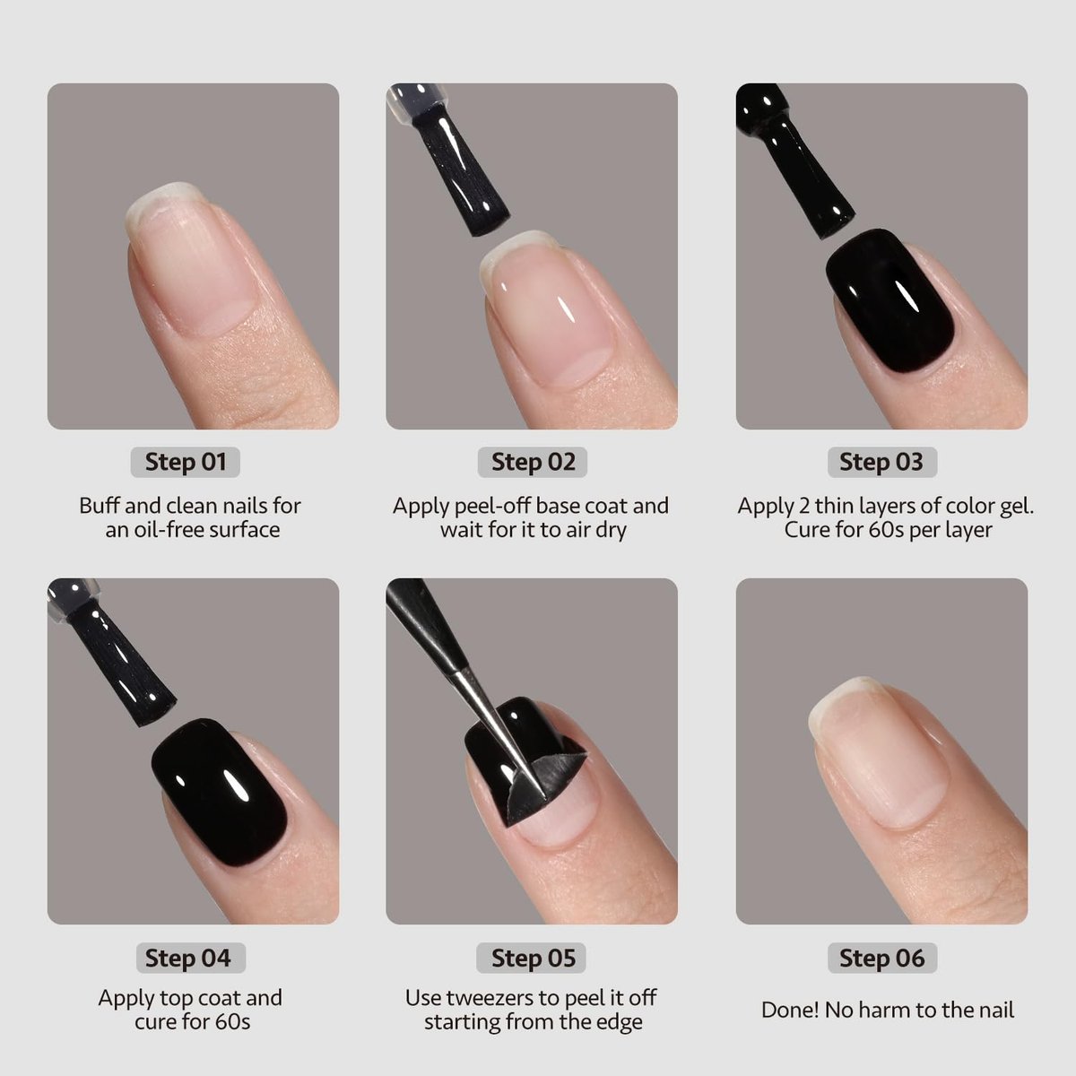 GAOY Air Dry Peel Off Base Coat - 16ml Practice Nail Polish Base, No UV Lamp Needed, Easy Peel Temporary Wear - görsel 11