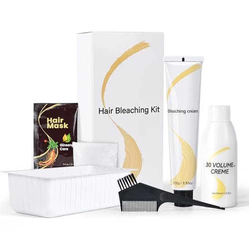 BELEZALIB Hair Bleach Kit - Complete Hair Lightener for Dark Hair with Protective Hair Mask, Lifts Up to 8 Shades, Includes Tint Bowl, Brush, Gloves & Cap Avelisse