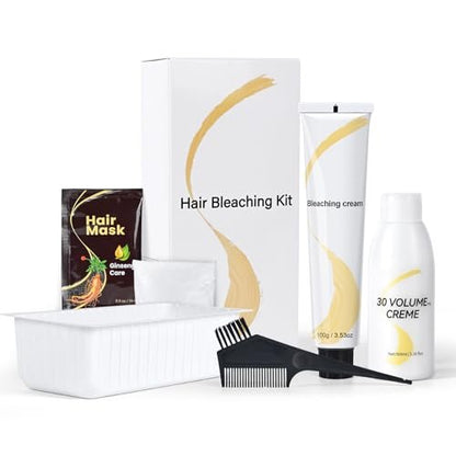 BELEZALIB Hair Bleach Kit - Complete Hair Lightener for Dark Hair with Protective Hair Mask, Lifts Up to 8 Shades, Includes Tint Bowl, Brush, Gloves & Cap Avelisse
