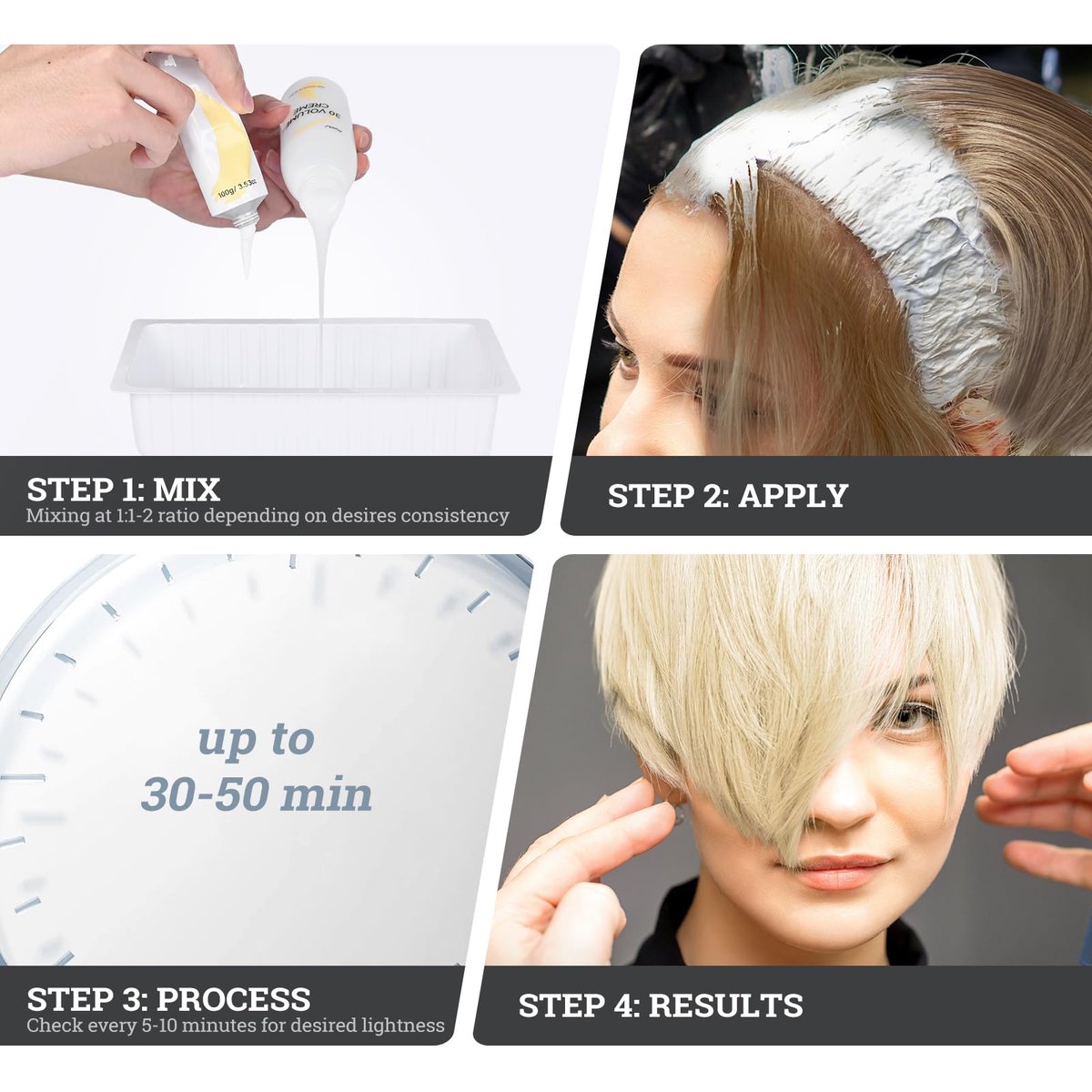 BELEZALIB Hair Bleach Kit - Complete Hair Lightener for Dark Hair with Protective Hair Mask, Lifts Up to 8 Shades, Includes Tint Bowl, Brush, Gloves & Cap Avelisse