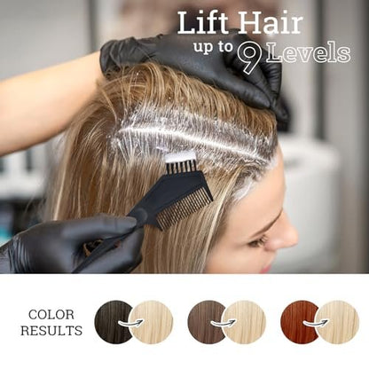 BELEZALIB Hair Bleach Kit - Complete Hair Lightener for Dark Hair with Protective Hair Mask, Lifts Up to 8 Shades, Includes Tint Bowl, Brush, Gloves & Cap Avelisse