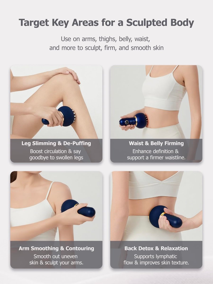 Paiaito Lymphatic Drainage Massager & Anti Cellulite Massage Tool – Body Sculpting Machine with Microcurrent, Light, Heat & Vibration for Legs, Arms & Belly Avelisse