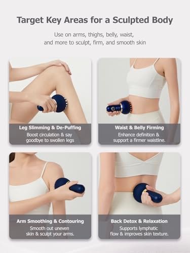 Paiaito Lymphatic Drainage Massager & Anti Cellulite Massage Tool – Body Sculpting Machine with Microcurrent, Light, Heat & Vibration for Legs, Arms & Belly Avelisse