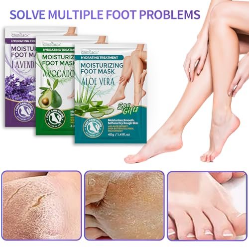 18 Pack Moisturizing Foot Mask – Hydrating Foot Masks for Dry Cracked Feet | CRISTALBOX Avelisse