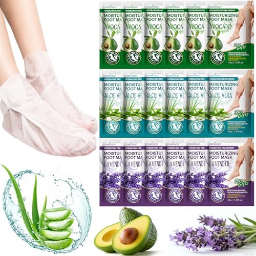 18 Pack Moisturizing Foot Mask – Hydrating Foot Masks for Dry Cracked Feet | CRISTALBOX Avelisse