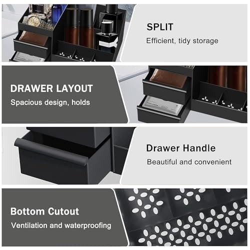 Turesmith Men's Cologne Organizer – Black Polypropylene Perfume Stand for Bathroom Countertop Storage - görsel 10