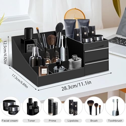 Turesmith Men's Cologne Organizer – Black Polypropylene Perfume Stand for Bathroom Countertop Storage - görsel 4