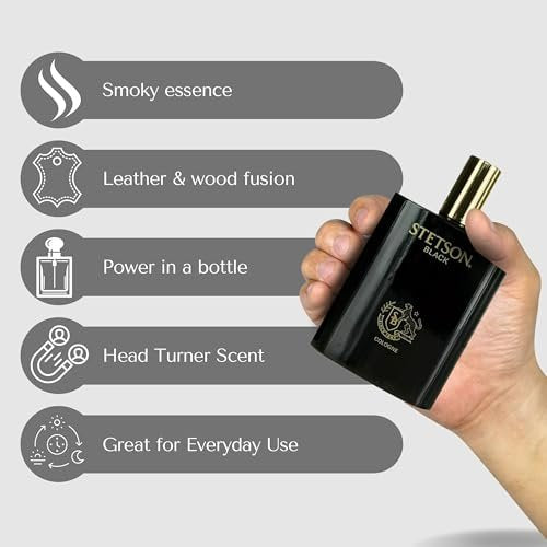 Stetson Black Cologne for Men - 3.4 oz Eau de Toilette Spray Avelisse