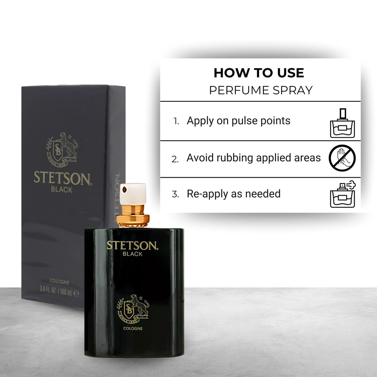 Stetson Black Cologne for Men - 3.4 oz Eau de Toilette Spray Avelisse