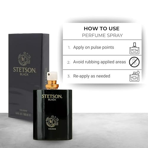Stetson Black Cologne for Men - 3.4 oz Eau de Toilette Spray Avelisse