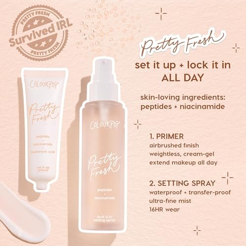 ColourPop Pretty Fresh Airbrush Makeup Primer - Hydrating Gel-Cream Pore Minimizer with Peptides, Niacinamide & Hyaluronic Acid - Vegan & Cruelty-Free (1 Fl Oz) Avelisse
