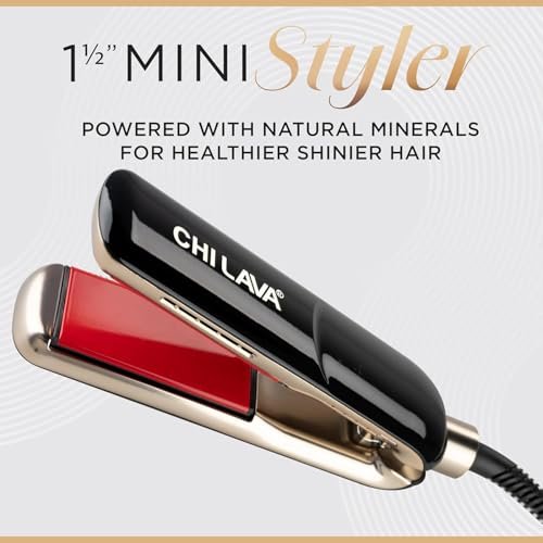 CHI Lava MiniStyler & CHI 44 Iron Guard (2 Oz) Gift Duo - Ceramic Hair Straightener for Long-Lasting Shine, 1.5" Iron, Perfect for Daily Use & Travel Avelisse