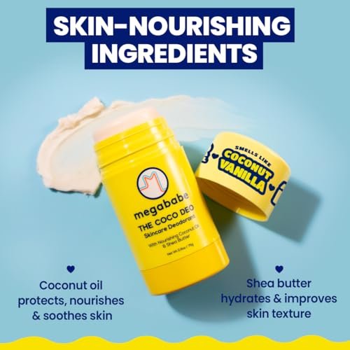 Megababe The Coco Deo - Natural Deodorant with Coconut Oil & Shea Butter, Aluminum-Free, 72-Hour Odor Protection, 2.6 oz Avelisse