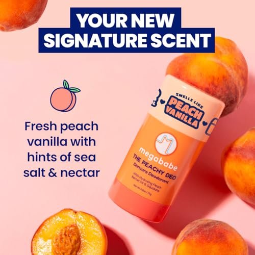 Megababe Skincare Deodorant - The Peachy Deo with 72 Hour Odor Protection, Aluminum-Free, All Natural, 2.6 oz Avelisse