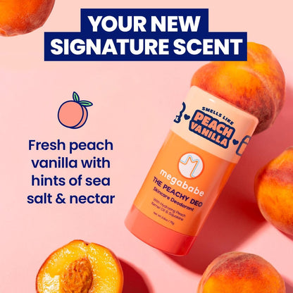 Megababe Skincare Deodorant - The Peachy Deo with 72 Hour Odor Protection, Aluminum-Free, All Natural, 2.6 oz Avelisse