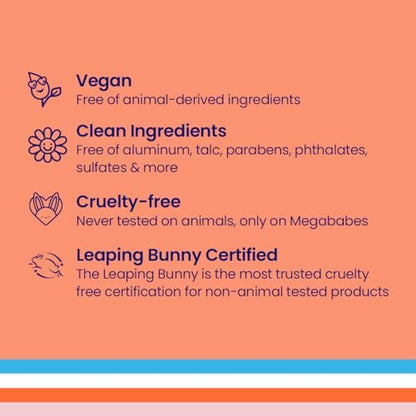 Megababe Skincare Deodorant - The Peachy Deo with 72 Hour Odor Protection, Aluminum-Free, All Natural, 2.6 oz Avelisse