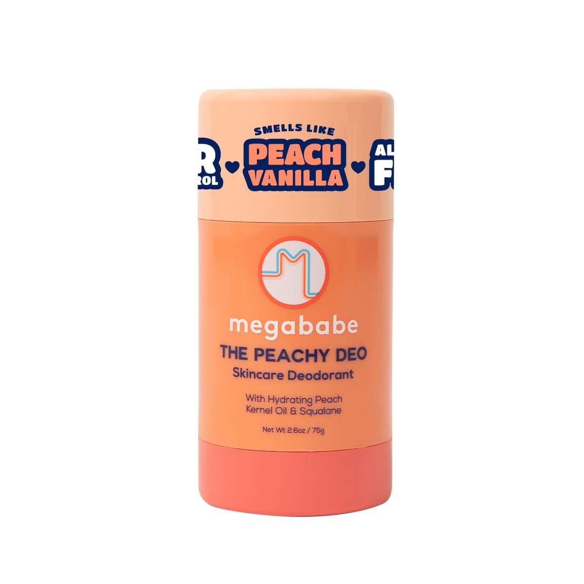 Megababe Skincare Deodorant - The Peachy Deo with 72 Hour Odor Protection, Aluminum-Free, All Natural, 2.6 oz Avelisse