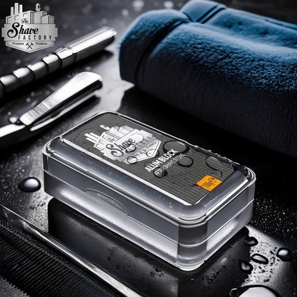 The Shave Factory Alum Block Aftershave Solution for Razor Burn Relief – 3.53 oz (100g) with Plastic Case