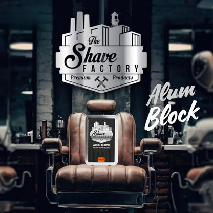 The Shave Factory Alum Block Aftershave Solution for Razor Burn Relief – 3.53 oz (100g) with Plastic Case