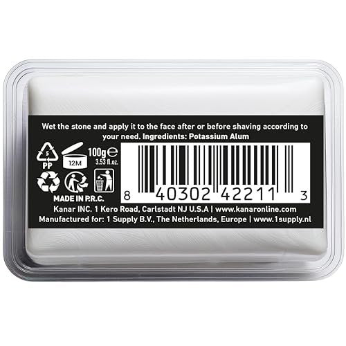 The Shave Factory Alum Block Aftershave Solution for Razor Burn Relief – 3.53 oz (100g) with Plastic Case - görsel 4