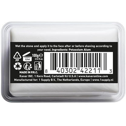 The Shave Factory Alum Block Aftershave Solution for Razor Burn Relief – 3.53 oz (100g) with Plastic Case