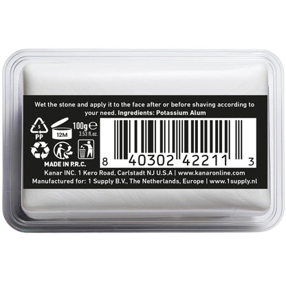 The Shave Factory Alum Block Aftershave Solution for Razor Burn Relief – 3.53 oz (100g) with Plastic Case