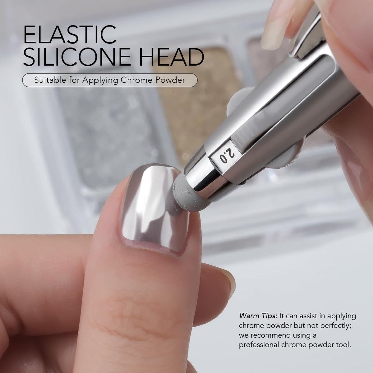 GAOY 4-in-1 Nail Dotting Pen – Manicure Art Tool with Ballpoint Design, Size Marking, and Pressing Head for Painting, Sculpting, Rhinestones DIY & Salon | Silver - görsel 7